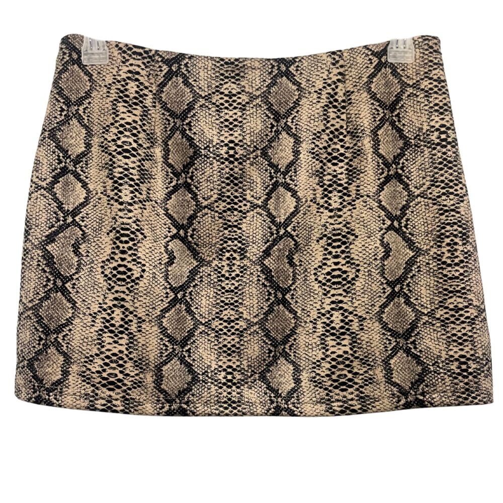 Y2k Snakeskin Print Vented Mini Skirt Large - Picture 3 of 8